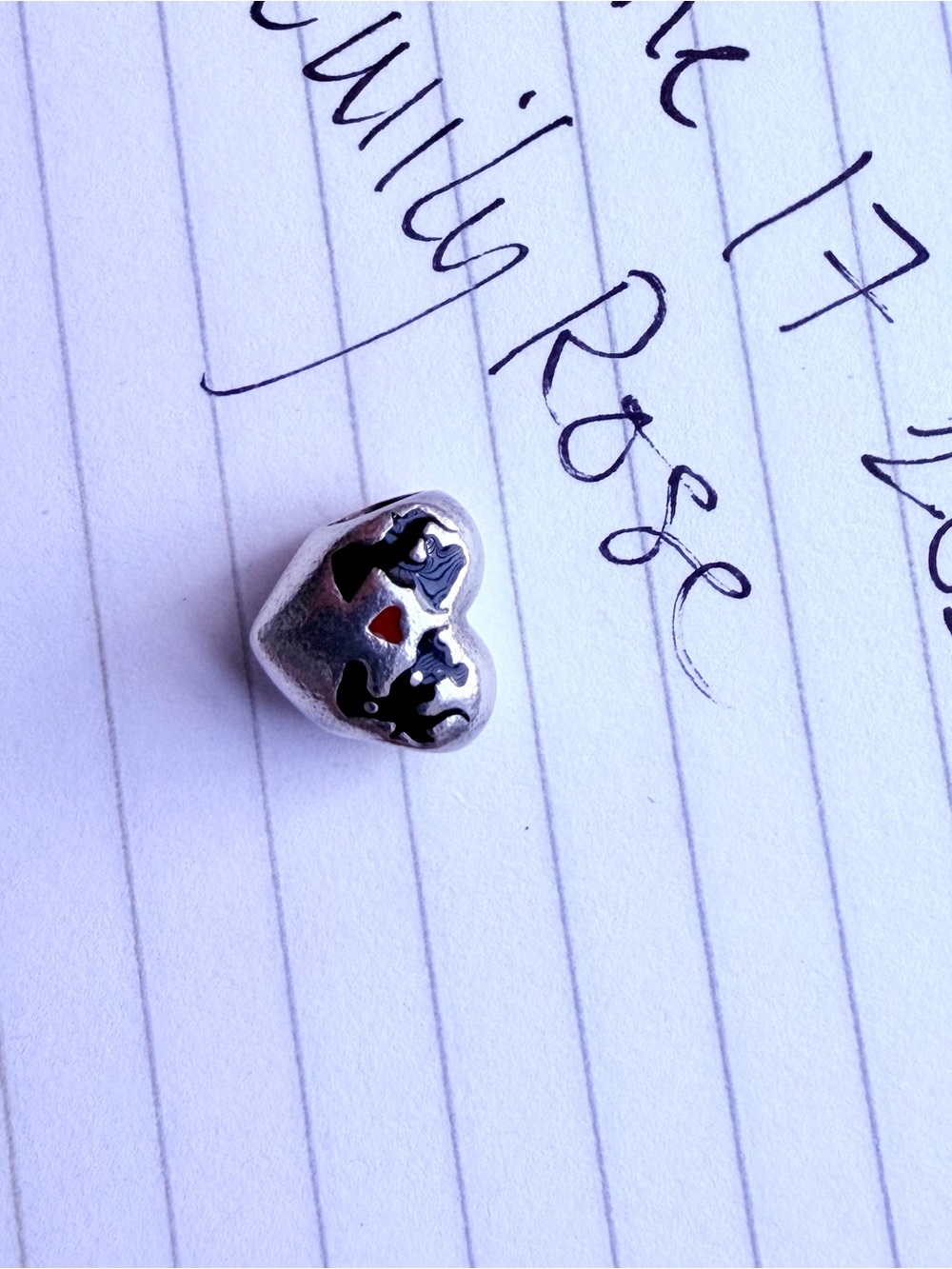Authentic Pandora x Disney Mickey and Minnie Mouse Silver Kiss Heart Charm
